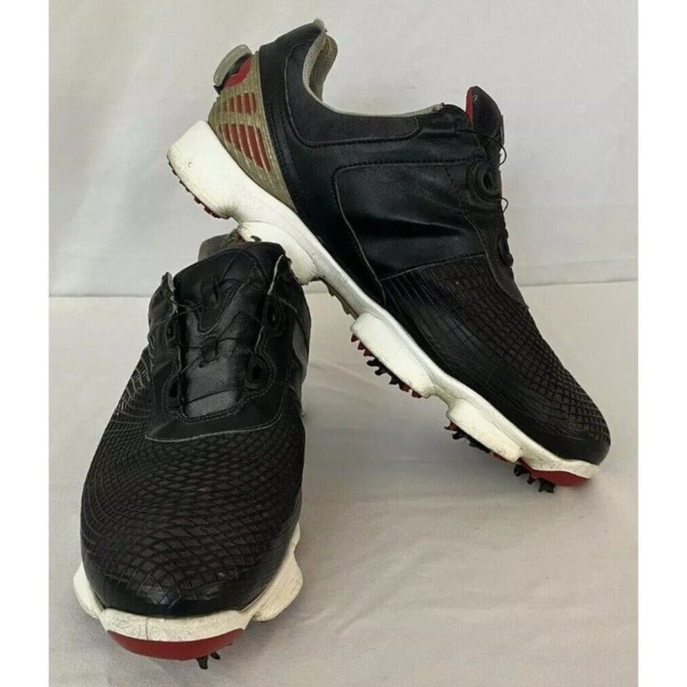 FootJoy Mens Golf Shoes Hyperflex FTF 2.0 Black And Red Size 12 Spiked Shoes